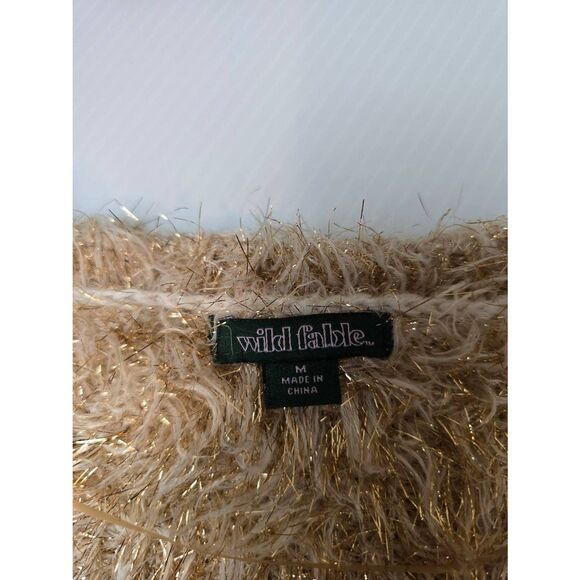 Wild Fable Sweater Sz M Gold Fuzzy - Picture 5 of 7